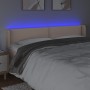 Headboard with LED cappuccino synthetic leather 183x16x78/88 cm by , Headboards and footboards - Ref: Foro24-3123203, Price: ...