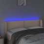 Cabecero con LED cuero sintético capuchino 147x16x78/88 cm de , Cabeceros y pies de cama - Ref: Foro24-3123191, Precio: 77,97...