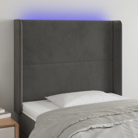 Cabecero con LED de terciopelo gris oscuro 83x16x118/128 cm de , Cabeceros y pies de cama - Ref: Foro24-3123939, Precio: 82,9...