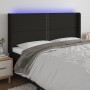 Cabecero con LED de tela negro 183x16x118/128 cm de , Cabeceros y pies de cama - Ref: Foro24-3123924, Precio: 125,15 €, Descu...