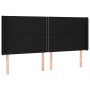 Cabecero con LED de tela negro 183x16x118/128 cm de , Cabeceros y pies de cama - Ref: Foro24-3123924, Precio: 125,15 €, Descu...