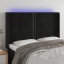 Black velvet headboard with LED 147x16x118/128 cm by , Headboards and footboards - Ref: Foro24-3123958, Price: 126,38 €, Disc...