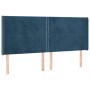 Dark blue velvet LED headboard 163x16x118/128 cm by , Headboards and footboards - Ref: Foro24-3123966, Price: 143,14 €, Disco...