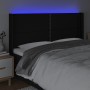 Black fabric headboard with LED 203x16x118/128 cm by , Headboards and footboards - Ref: Foro24-3123932, Price: 134,08 €, Disc...