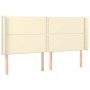 Headboard with LED cream synthetic leather 183x16x118/128 cm by , Headboards and footboards - Ref: Foro24-3124012, Price: 144...