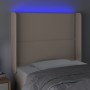 Cabecero con LED cuero sintético capuchino 93x16x118/128cm de , Cabeceros y pies de cama - Ref: Foro24-3123991, Precio: 84,99...