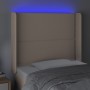 Headboard with LED cappuccino synthetic leather 83x16x118/128 cm by , Headboards and footboards - Ref: Foro24-3123985, Price:...