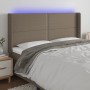 Kopfteil mit LED aus taupegrauem Stoff 183x16x118/128 cm von , Kopf- und Fußteile - Ref: Foro24-3123926, Preis: 125,26 €, Rab...