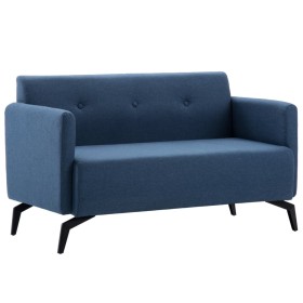 Sofá de 2 plazas tapizado de tela azul 115x60x67 cm de vidaXL, Sofás - Ref: Foro24-247180, Precio: 234,99 €, Descuento: %