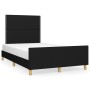 Estructura de cama con cabecero de tela negro 120x200 cm de , Camas y somieres - Ref: Foro24-3124962, Precio: 181,99 €, Descu...