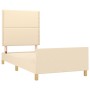 Bed frame with cream fabric headboard 100x200 cm by , Beds and slatted bases - Ref: Foro24-3124957, Price: 138,67 €, Discount: %