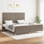 Bed frame with headboard in taupe gray fabric 160x200 cm by , Beds and slatted bases - Ref: Foro24-3124988, Price: 232,96 €, ...