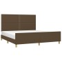 Estructura de cama con cabecero de tela marrón 180x200 cm de , Camas y somieres - Ref: Foro24-3124995, Precio: 224,84 €, Desc...