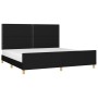 Estructura de cama con cabecero de tela negro 200x200 cm de , Camas y somieres - Ref: Foro24-3125002, Precio: 228,51 €, Descu...