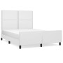 White synthetic leather headboard bed frame 140x190 cm by , Beds and slatted bases - Ref: Foro24-3125507, Price: 233,37 €, Di...