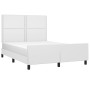 White synthetic leather headboard bed frame 140x190 cm by , Beds and slatted bases - Ref: Foro24-3125507, Price: 233,37 €, Di...