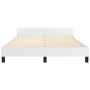 White synthetic leather headboard bed frame 140x190 cm by , Beds and slatted bases - Ref: Foro24-3125507, Price: 233,37 €, Di...