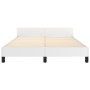 White synthetic leather headboard bed frame 140x200 cm by , Beds and slatted bases - Ref: Foro24-3125513, Price: 236,37 €, Di...