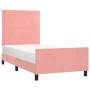 Estructura de cama con cabecero de terciopelo rosa 100x200 cm de , Camas y somieres - Ref: Foro24-3125683, Precio: 153,25 €, ...