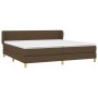 Cama box spring con colchón tela marrón oscuro 200x200 cm de , Camas y somieres - Ref: Foro24-3126992, Precio: 592,05 €, Desc...