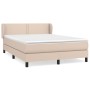 Box spring bed with cappuccino synthetic leather mattress 140x190cm by , Beds and slatted bases - Ref: Foro24-3127252, Price:...