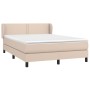 Box spring bed with cappuccino synthetic leather mattress 140x190cm by , Beds and slatted bases - Ref: Foro24-3127252, Price:...