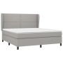 Box spring bed with light gray fabric mattress 160x200 cm by , Beds and slatted bases - Ref: Foro24-3127893, Price: 591,99 €,...