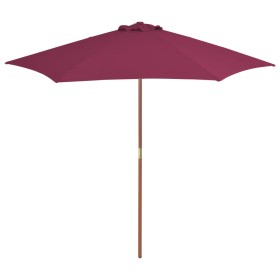 Garden umbrella with wooden pole 270 cm burgundy by vidaXL, Umbrellas - Ref: Foro24-44517, Price: 55,10 €, Discount: %