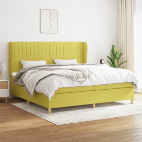 Box spring bed with green fabric mattress 200x200 cm by , Beds and slatted bases - Ref: Foro24-3128716, Price: 641,99 €, Disc...