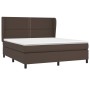 Cama box spring con colchón cuero sintético marrón 180x200 cm de , Camas y somieres - Ref: Foro24-3128988, Precio: 655,22 €, ...