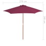 Garden umbrella with wooden pole 270 cm burgundy by vidaXL, Umbrellas - Ref: Foro24-44517, Price: 55,99 €, Discount: %