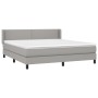 Cama box spring con colchón tela gris claro 160x200 cm de , Camas y somieres - Ref: Foro24-3129641, Precio: 499,15 €, Descuen...