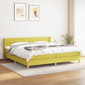 Box spring bed with green fabric mattress 200x200 cm by , Beds and slatted bases - Ref: Foro24-3130544, Price: 591,99 €, Disc...