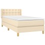 Cama box spring con colchón tela color crema 80x200 cm de , Camas y somieres - Ref: Foro24-3130550, Precio: 266,07 €, Descuen...