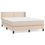 Box spring bed with cappuccino synthetic leather mattress 140x200cm by , Beds and slatted bases - Ref: Foro24-3130726, Price:...