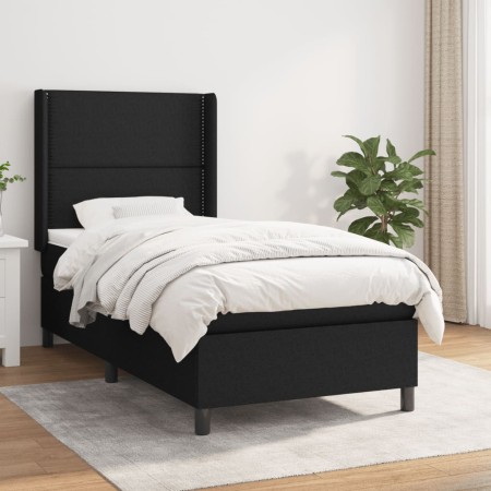 Cama box spring con colchón tela negro 90x190 cm de , Camas y somieres - Ref: Foro24-3131315, Precio: 360,20 €, Descuento: %