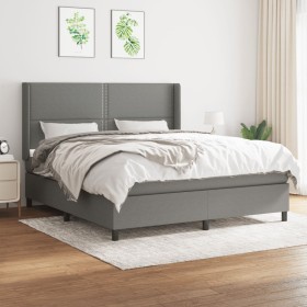 Cama box spring con colchón tela gris oscuro 160x200 cm de , Camas y somieres - Ref: Foro24-3131362, Precio: 559,99 €, Descue...