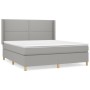 Cama box spring con colchón tela gris claro 160x200 cm de , Camas y somieres - Ref: Foro24-3131921, Precio: 567,08 €, Descuen...