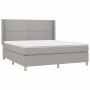 Cama box spring con colchón tela gris claro 160x200 cm de , Camas y somieres - Ref: Foro24-3131921, Precio: 567,08 €, Descuen...