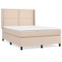 Box spring bed with cappuccino synthetic leather mattress 140x200cm by , Beds and slatted bases - Ref: Foro24-3132446, Price:...