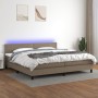 Cama box spring colchón y luces LED tela gris taupe 200x200 cm de , Camas y somieres - Ref: Foro24-3133105, Precio: 638,77 €,...