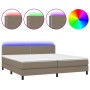 Cama box spring colchón y luces LED tela gris taupe 200x200 cm de , Camas y somieres - Ref: Foro24-3133105, Precio: 638,77 €,...