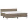 Boxspringbett mit Matratze und LED-Leuchten taupegrauer Stoff 200x200 cm von , Betten und Lattenroste - Ref: Foro24-3133105, ...