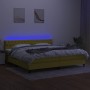 Boxspringbett-Matratze und LED-Leuchten, grüner Stoff, 200 x 200 cm von , Betten und Lattenroste - Ref: Foro24-3133428, Preis...