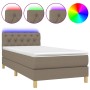 Cama box spring con colchón LED tela gris taupe 80x200 cm de , Camas y somieres - Ref: Foro24-3133913, Precio: 308,67 €, Desc...