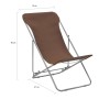 Folding beach chairs, 2 units, steel and brown oxford fabric by vidaXL, Garden chairs - Ref: Foro24-44362, Price: 65,28 €, Di...