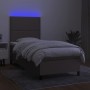 Box spring bed with mattress and LED lights taupe gray fabric 90x190 cm by , Beds and slatted bases - Ref: Foro24-3134761, Pr...