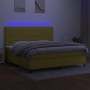 Boxspringbett-Matratze und LED-Leuchten, grüner Stoff, 200 x 200 cm von , Betten und Lattenroste - Ref: Foro24-3135068, Preis...