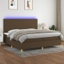 Cama box spring colchón luces LED tela marrón oscuro 200x200 cm de , Camas y somieres - Ref: Foro24-3135304, Precio: 653,99 €...