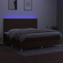 Cama box spring colchón luces LED tela marrón oscuro 200x200 cm de , Camas y somieres - Ref: Foro24-3135304, Precio: 653,99 €...